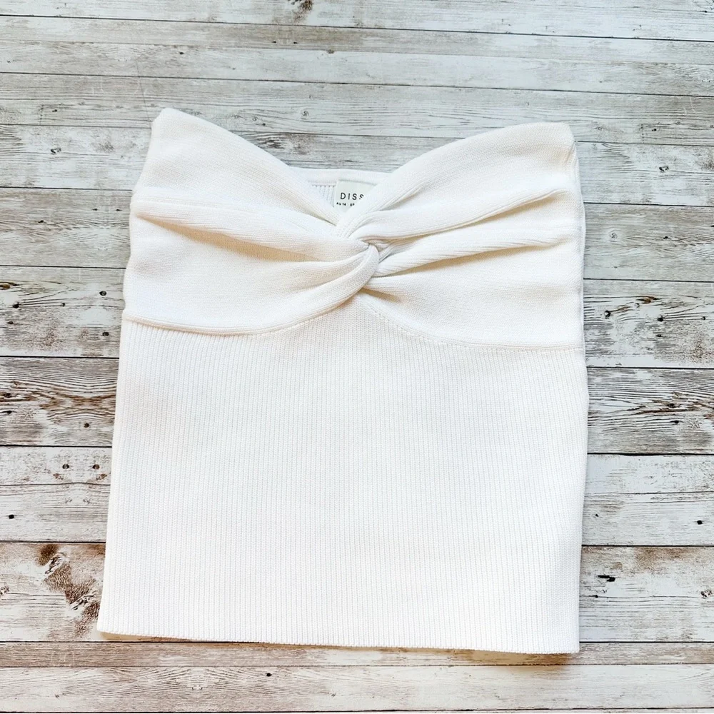 DISSH Anika Twisted Knit Top White Size US 10 NEW - Picture 2 of 7